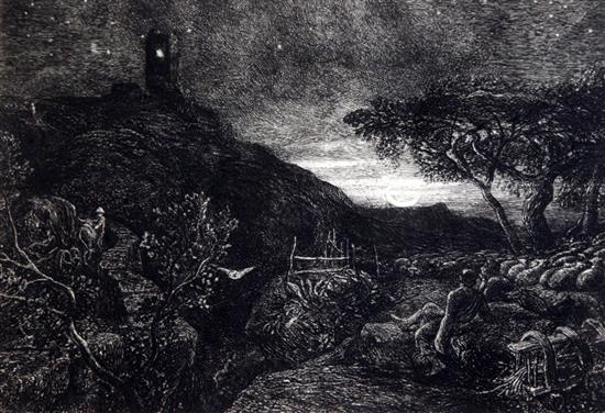 Mary Sholten after Samuel Palmer The Lonely Tower 7.5 x 10.25in., unframed